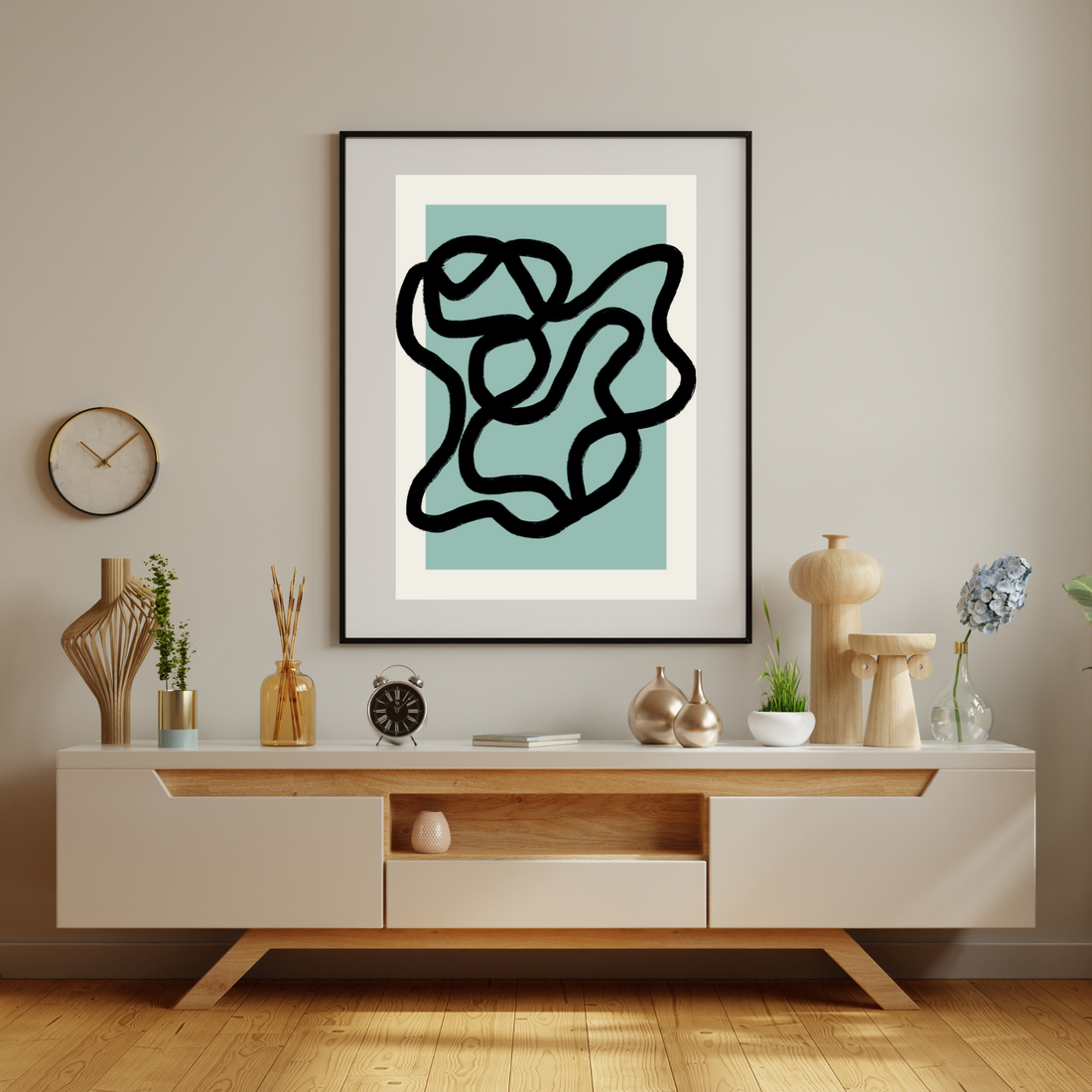 Teal Scribble Print - Ayah Creative Studio