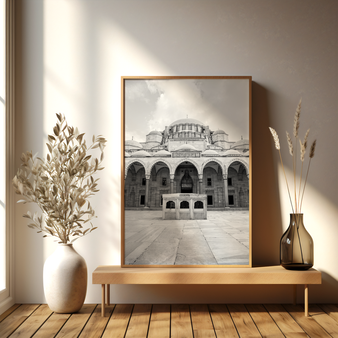 Süleymaniye Mosque Portrait Print B&W - Ayah Creative Studio